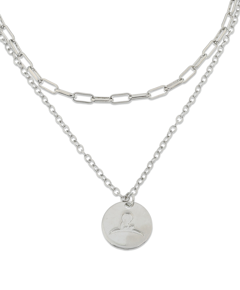 Primary image St. Jude Double Chained Necklace – Silver